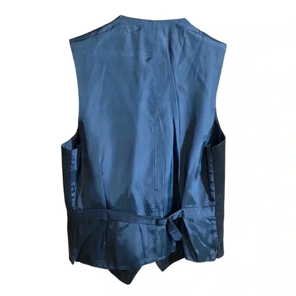 VGT Scotts Grey Ltd. Men's Corduroy Suit Vest Button Down Front Pockets Blue 42 - Picture 7 of 13